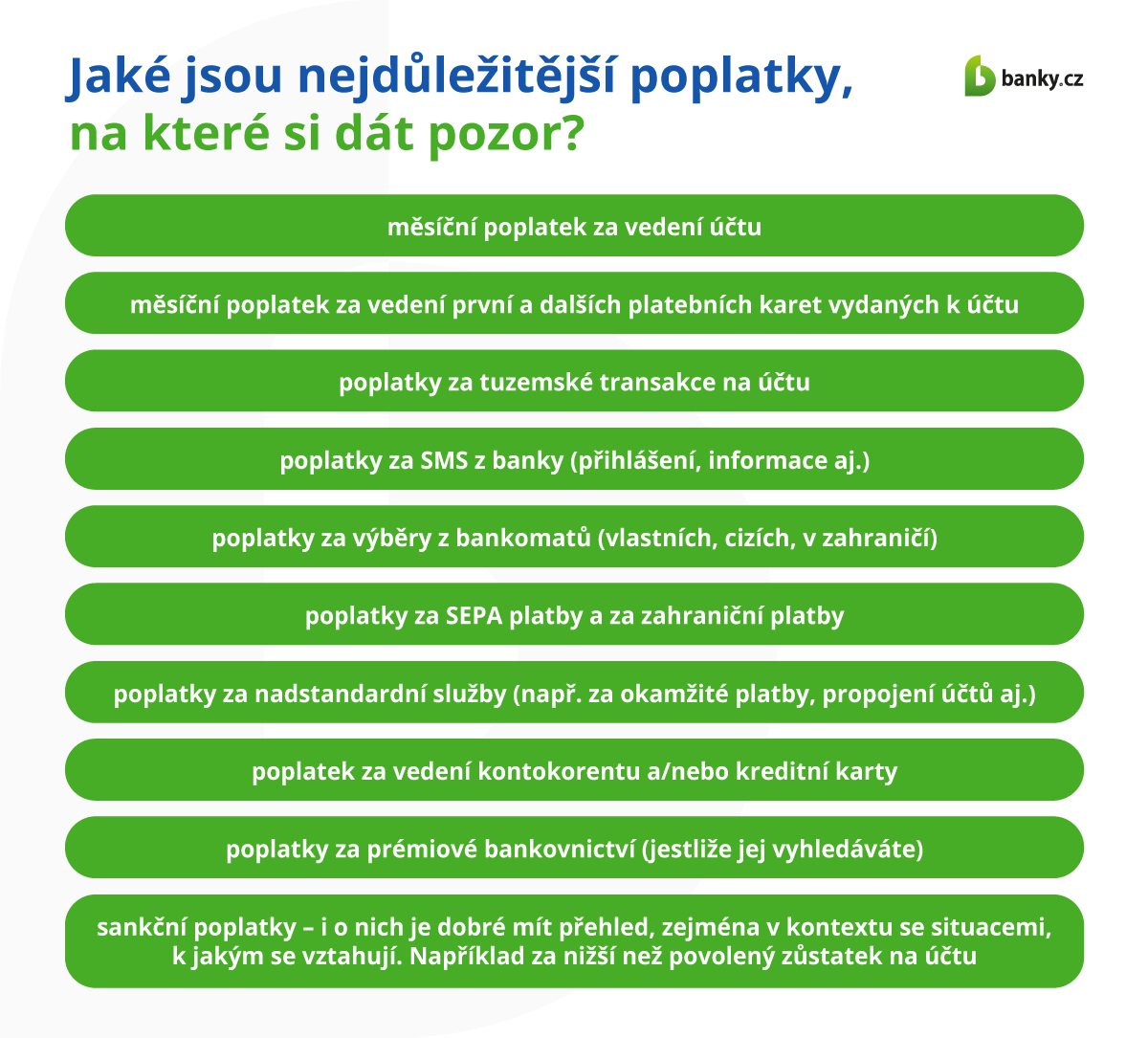 Jaké jsou nejdůležitější poplatky, na které si dát pozor?